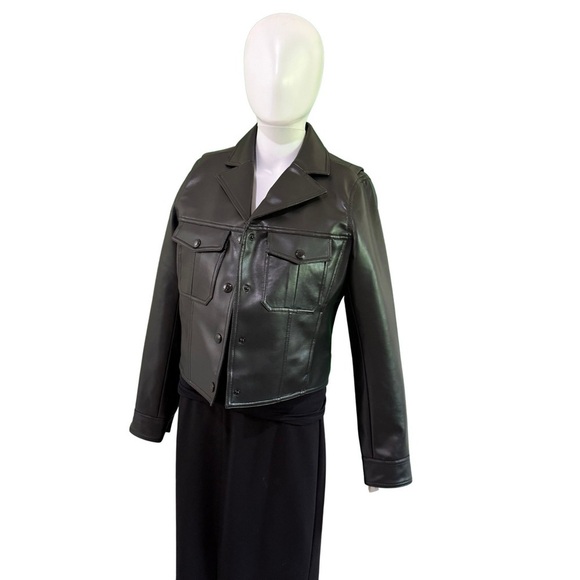 NWT Michael Kors Black Faux Leather Jacket Size S - Picture 4 of 12